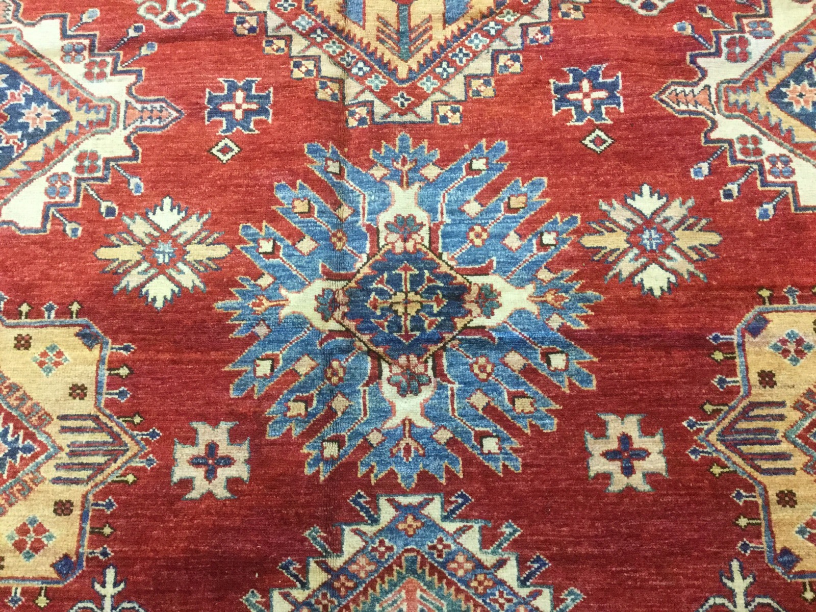 13′.5″ X 17′.3″ Red Oversized Fine Geometric Oriental Rug Hand Knotted Wool