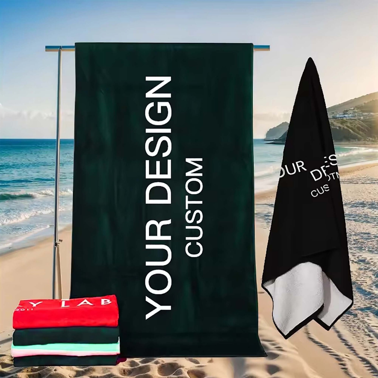 Beach Towel, Unique Custom Gift, Photo Name Towel, Adult Custom Towel, Personal