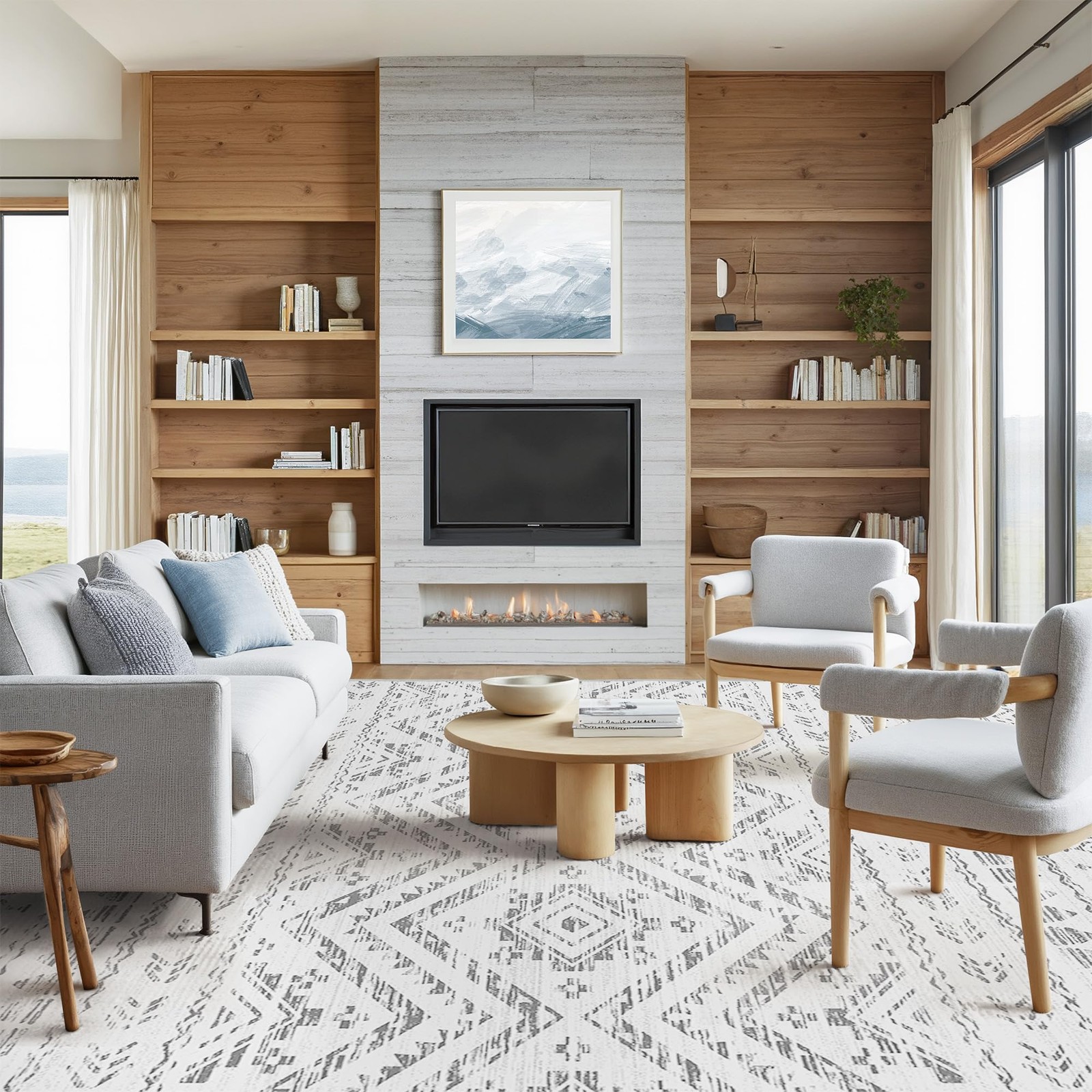8×10 Area Rug for Living Room Moroccan Washable Rugs Non Slip Indoor Floor Ca…