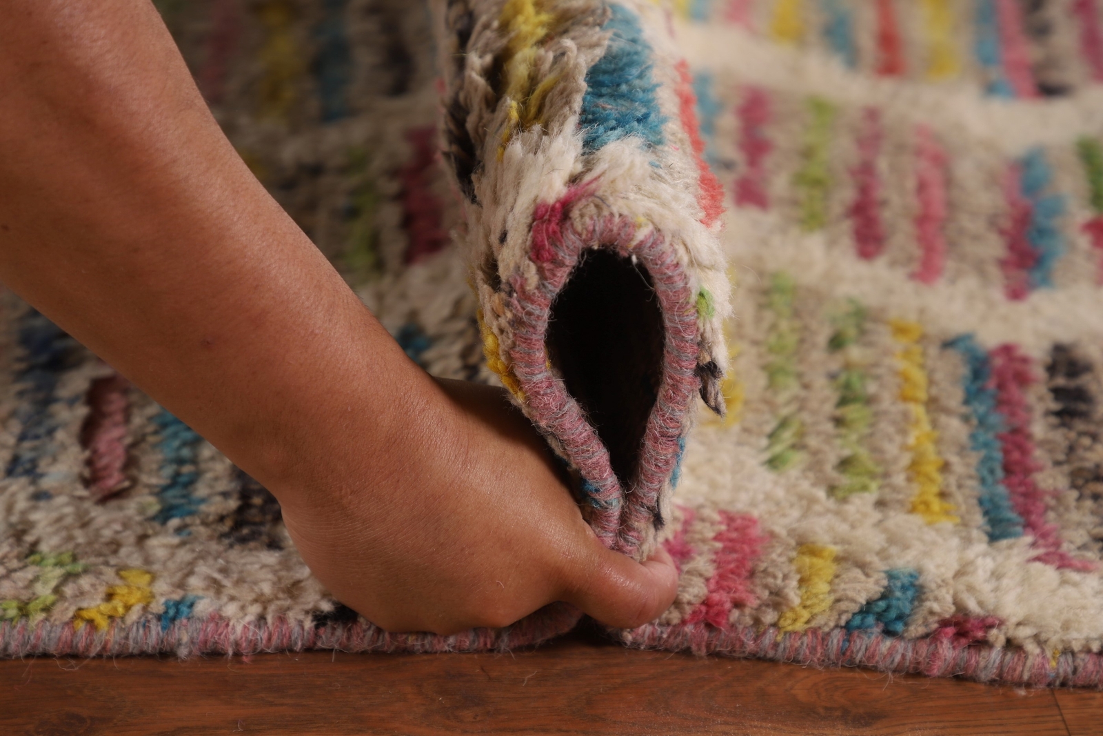 Chevron Pastel Color Wool Berber Handmade Moroccan Oriental Large Rug 9×15