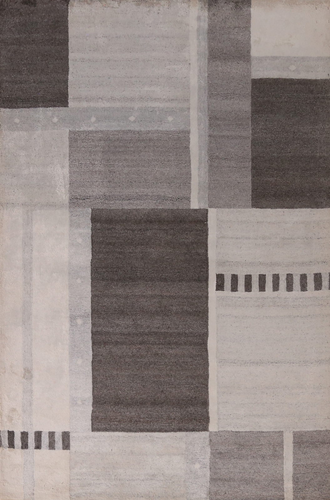 Artisan-crafted Grey Rug Wool Hand-tufted Modern Carpet 5×8 ft