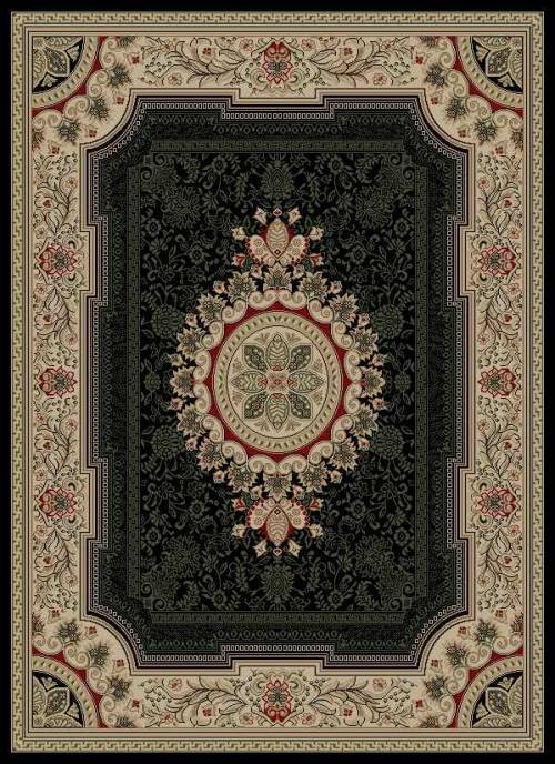 9×12 Sensation Black Traditional Medallion 4673 Area Rug – Approx 8’9″ x 12’3″