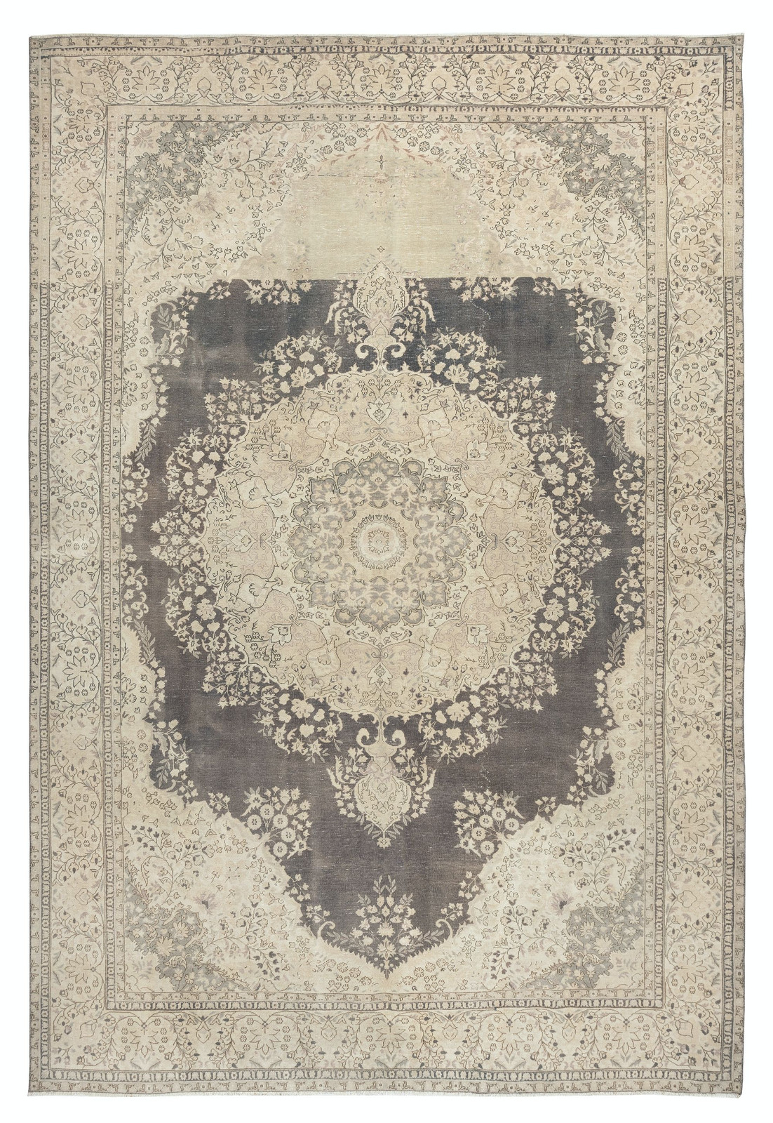7.8×11.6 Ft One of a kind Vintage Turkish Area Rug. Handmade Sun Faded Carpet