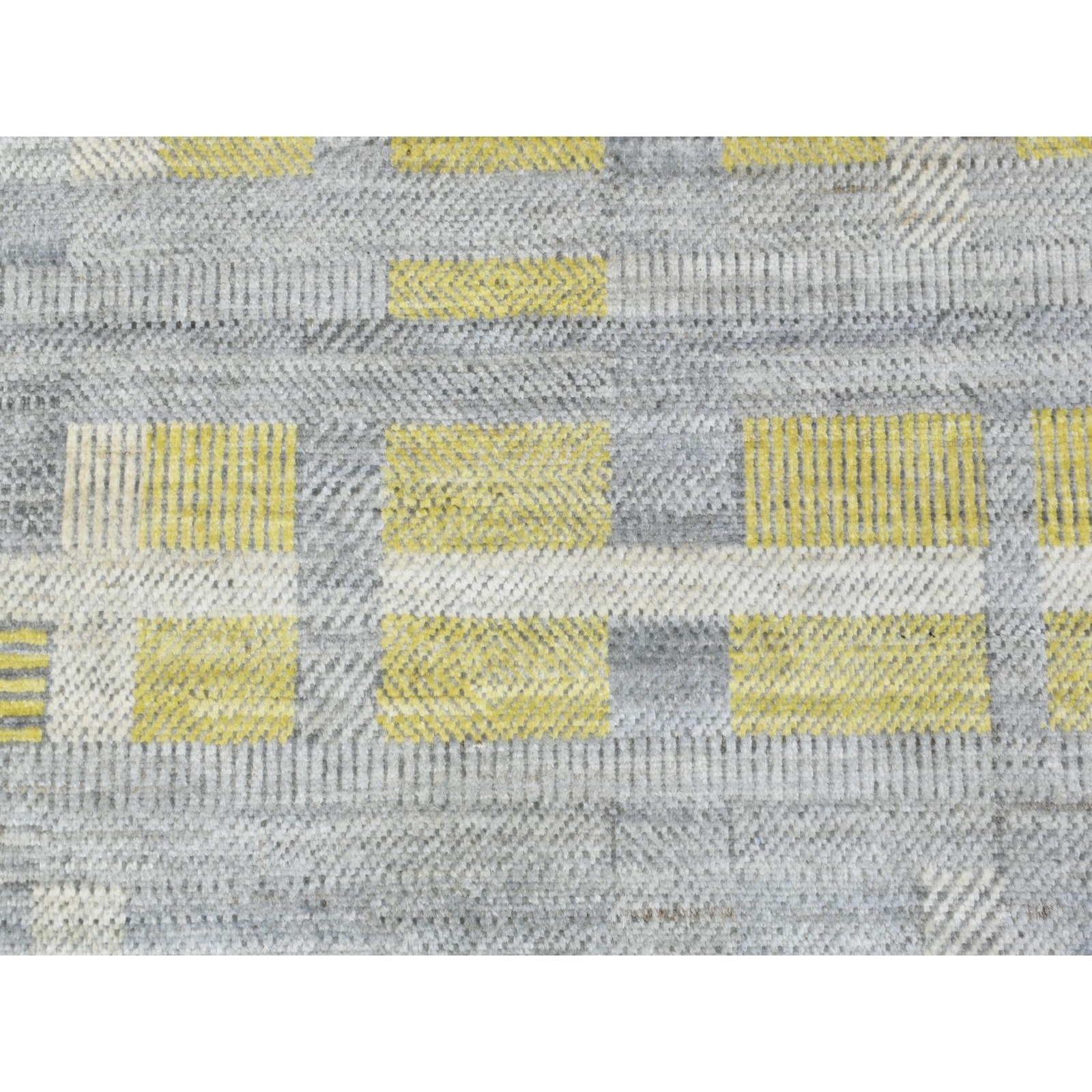 7’9″x10’2″ Light Gray Modern Design Soft Organic Wool Hand Knotted Rug R72672