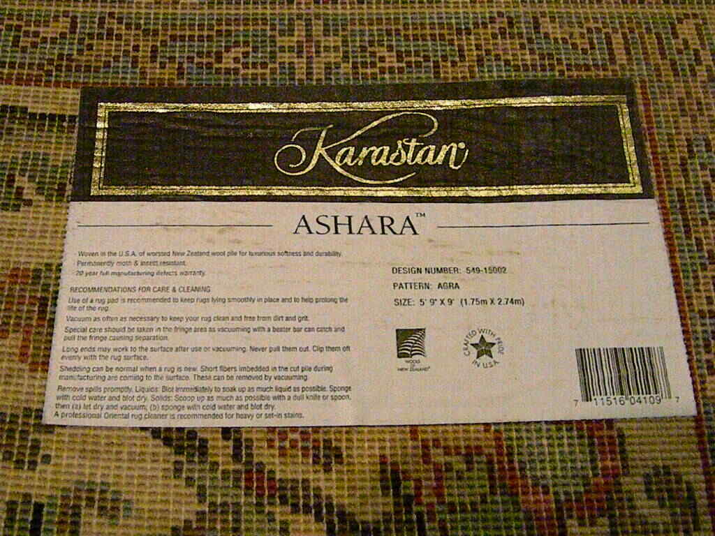6×9 KARASTAN ASHARA RED AGRA 549 – 15002 – 100% WOOL RUG BRAND NEW