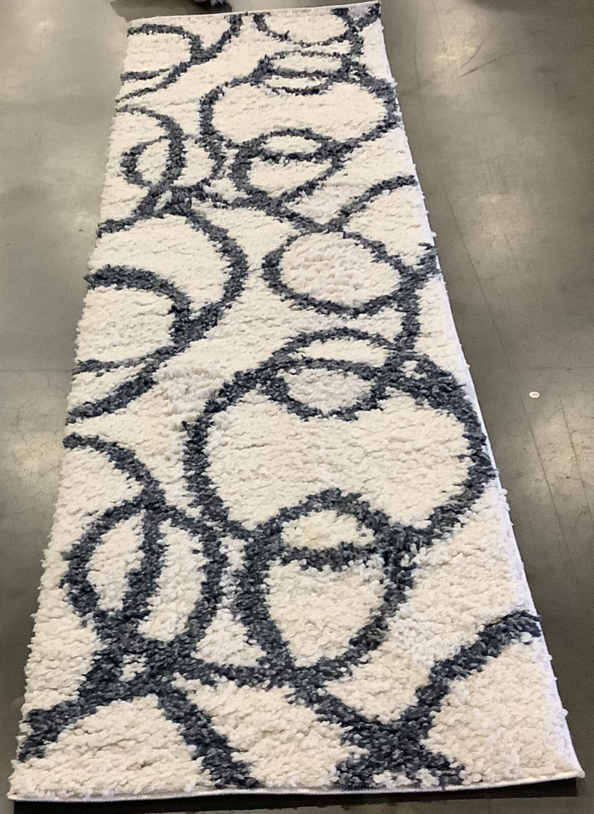 IVORY / BLUE 2′-2″ x 8′-0″ Flaw in Rug, Reduced Price 1172675113 CLC118A-28
