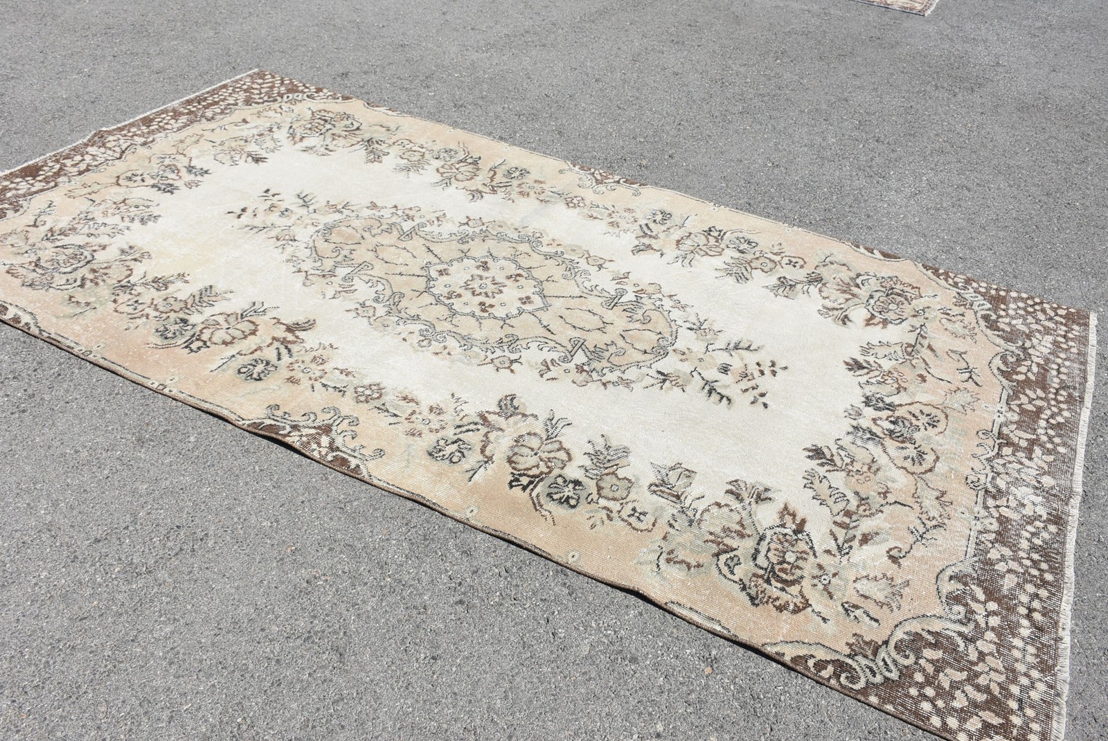 5,2×9,5 ft Rug, Vintage Turkish Large Rug, Brown Wool Rug