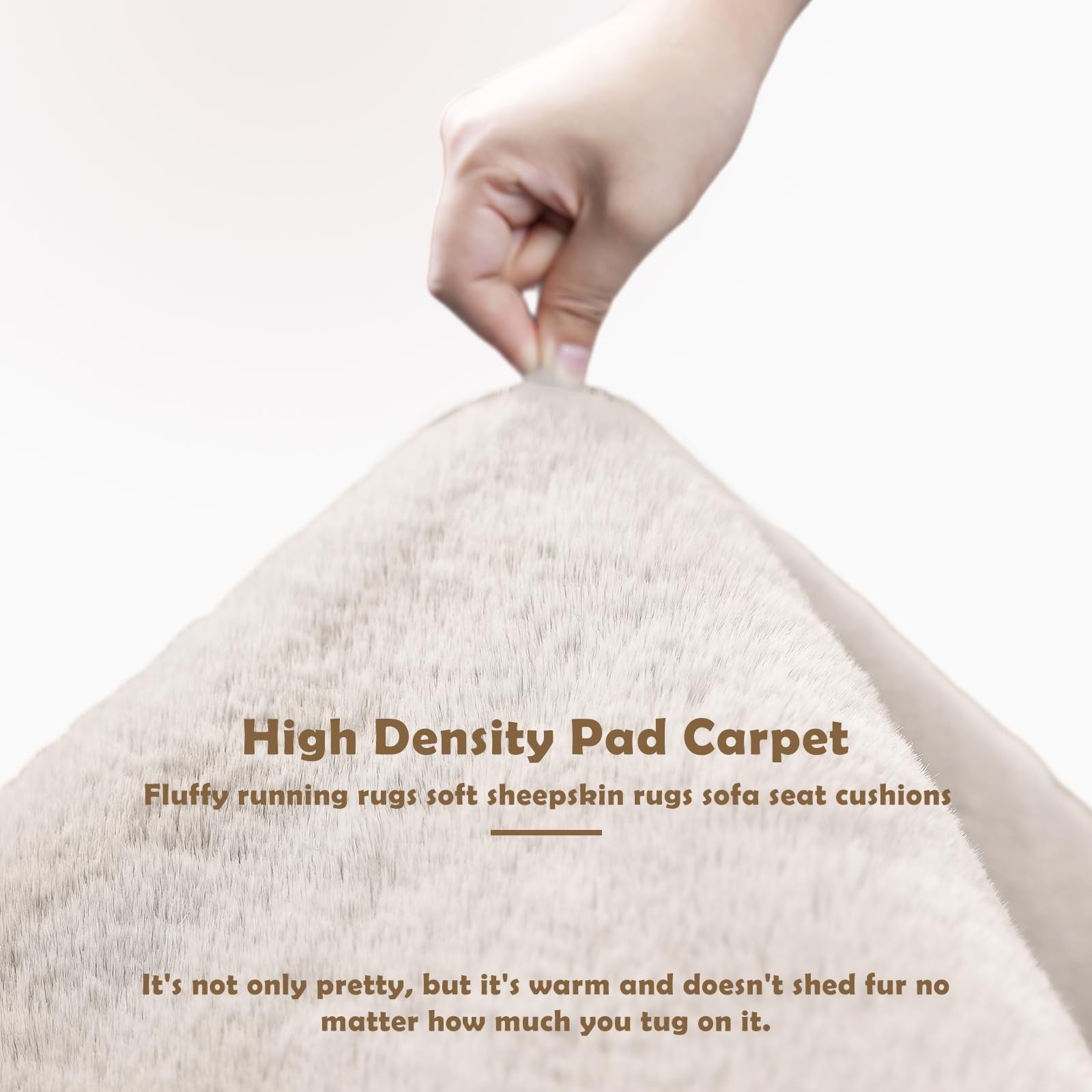 Fluffy Synthetic Rabbit Fur Area Rug Furry Floor mat Machine Washable Non-Sli…