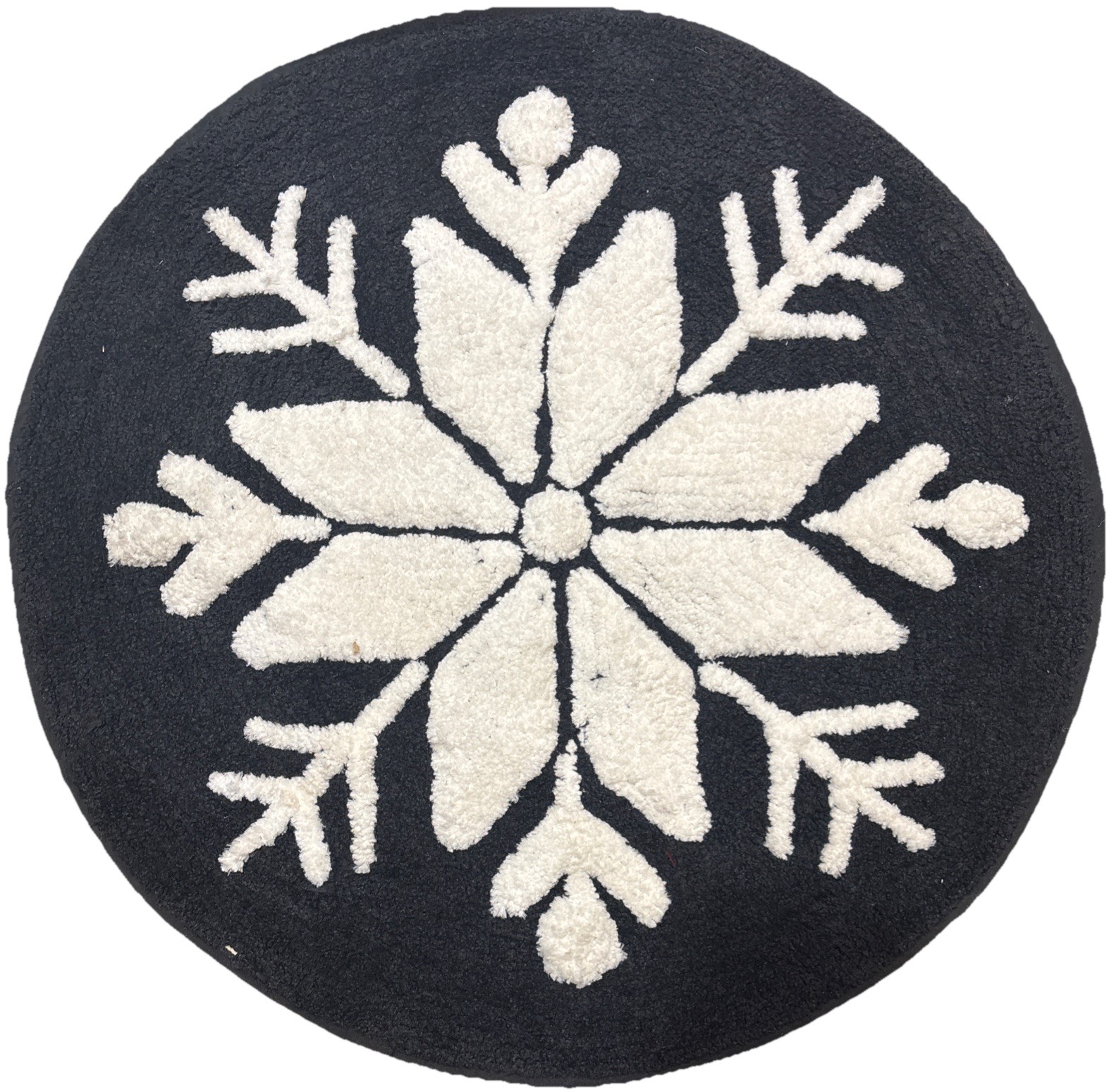 December Home Large Blue Snowflake Christmas Rug—24.5 In—NEW—SHIPS IN 24 HOURS—