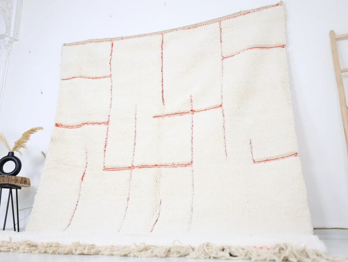its Trending Hand med Moroccan rug Hand knotted, Beni Ourain rug, 100% soft wool