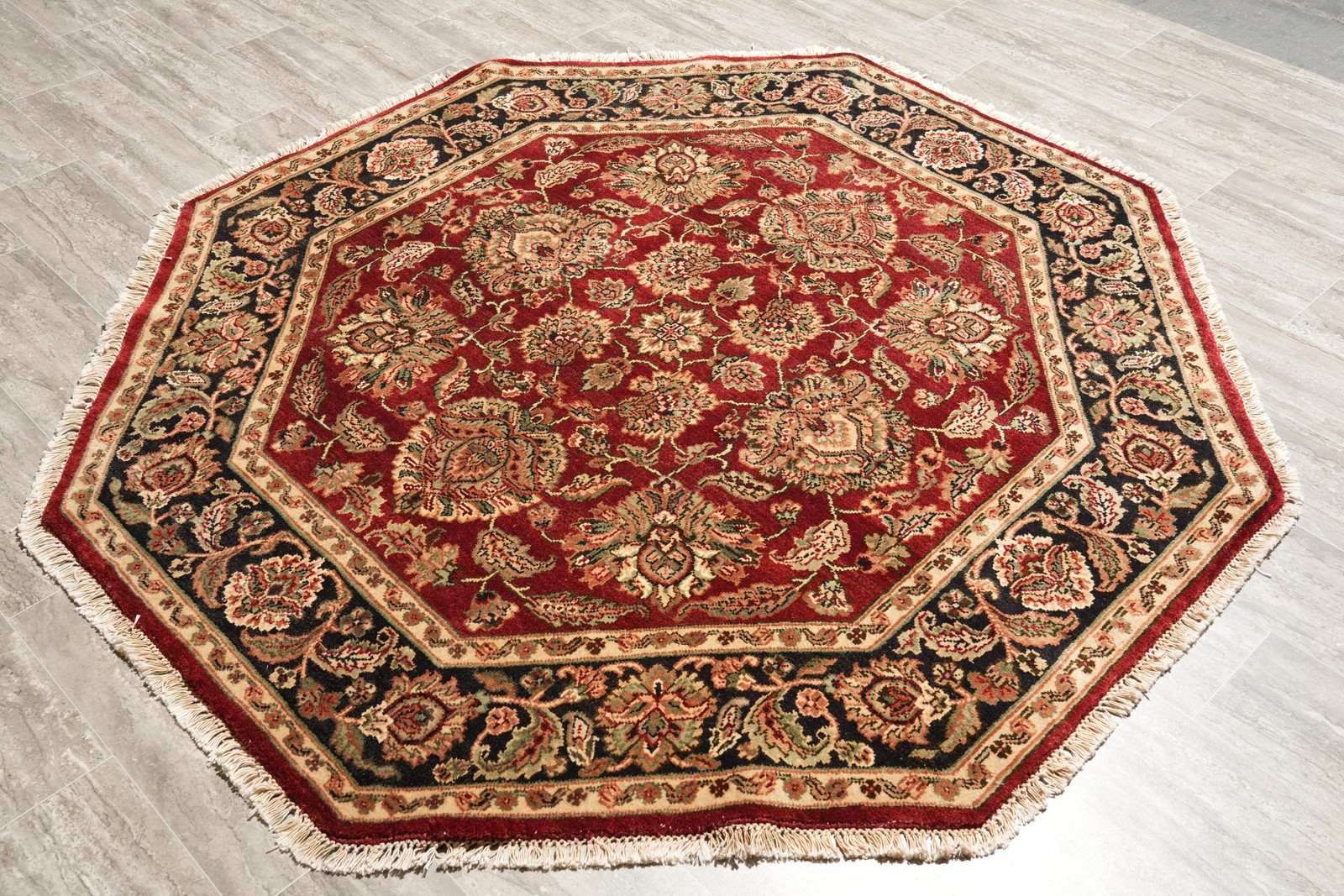 6 x 6 Octagonal Handmade Wool Jaipur Rug #F-4204