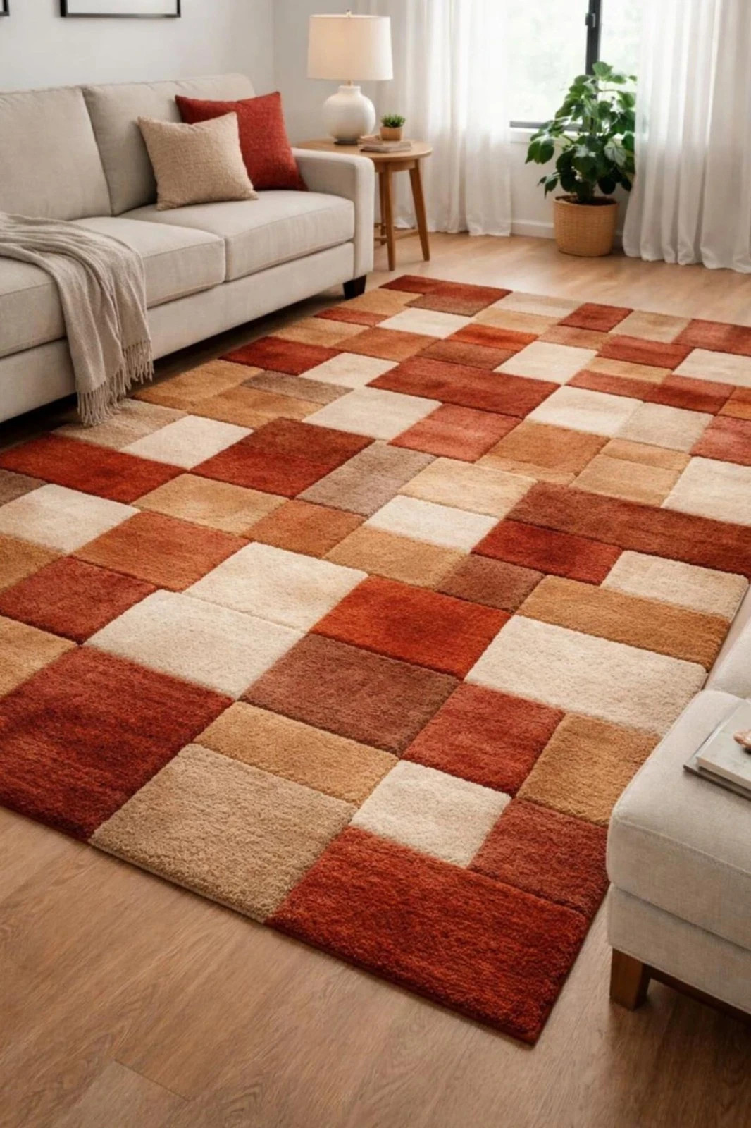 Modern Area Rug Handmade Rug | Irregular Rug | Wool Rugs | Living Room Rug 8×10