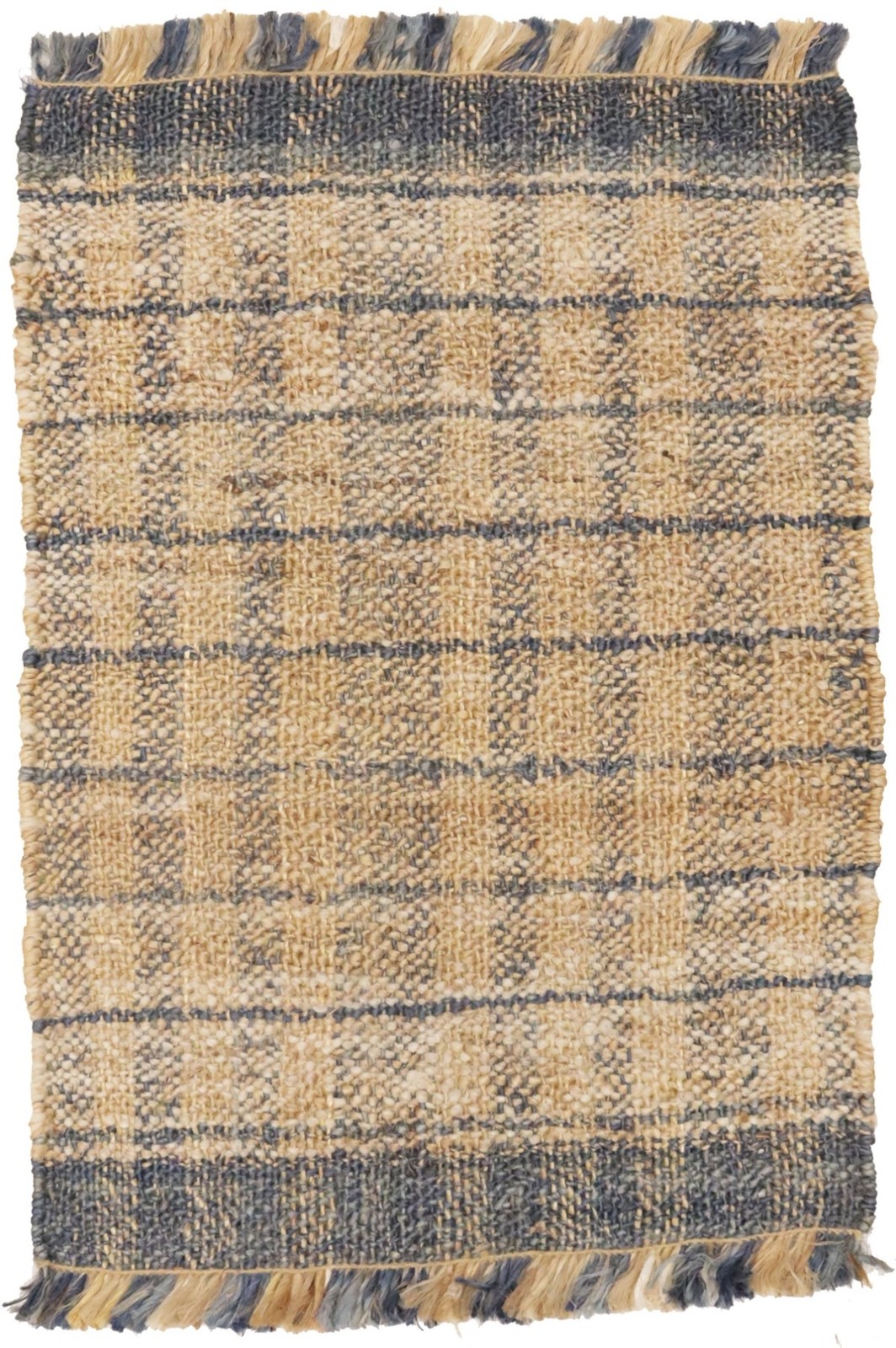 Hand-Crafted Jute Beige Sumak Rug Small Modern Farmhouse Decor Carpet 2X3 ft