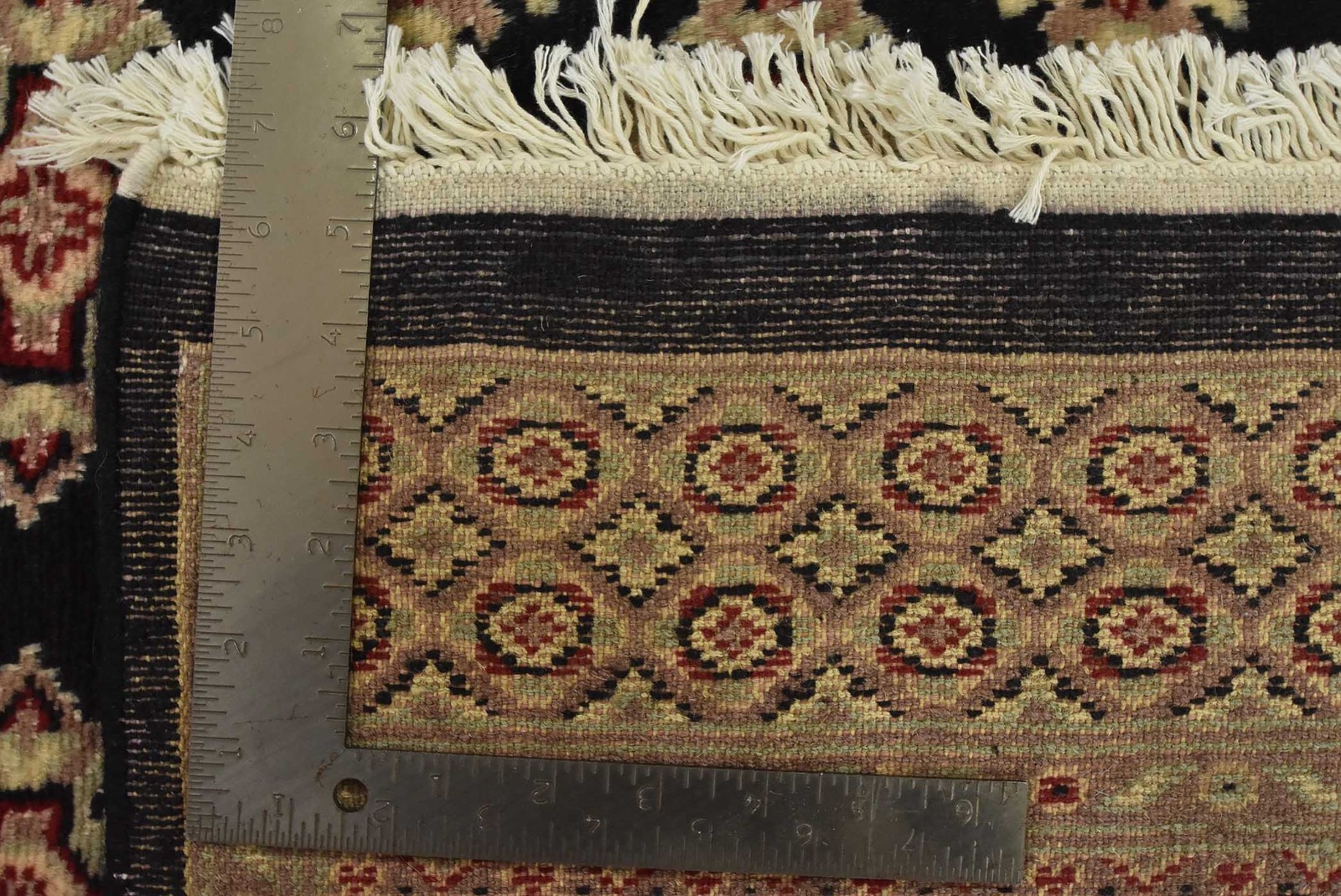 Bokhara Jaldar Rug 6′ x 9’3” Black Wool Tribal Hand-Knotted Oriental Carpet