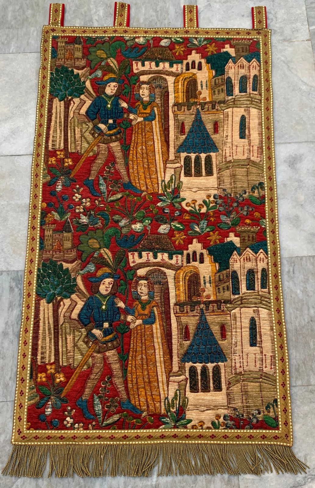 Vintage Tapestry, Royal French Tapestry Pictorial Tapestry Home Decor 2x3ft