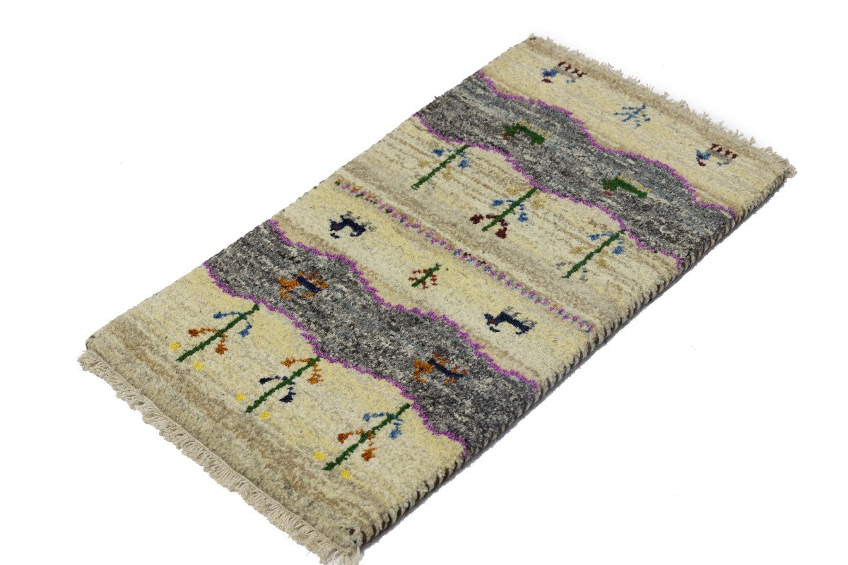 Contemporary Tribal Indo-Gabbeh Oriental Rug Bedroom Decor Carpet 1’4X2’7 ft