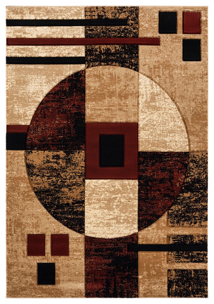 2×3 United Weavers Red Geometric Lines Door Mat 2050 10134 – Aprx 1′ 10″ x 2′ 8″