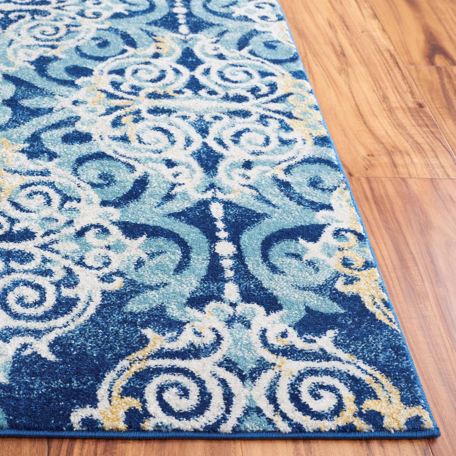 Evoke Collection 8′ x 10′ Royal Blue Medallion Area Rug for Home & Office