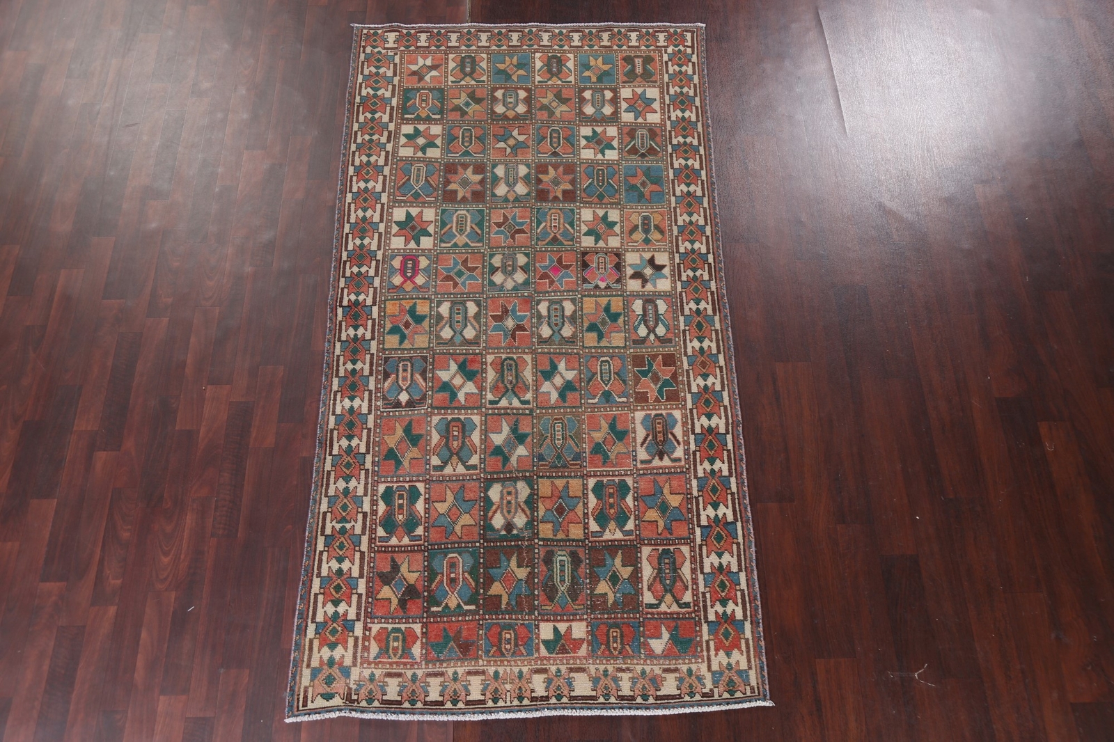 Vintage Garden Design Bakhtiari Tribal Traditional Hand-knotted Area Rug 5×9