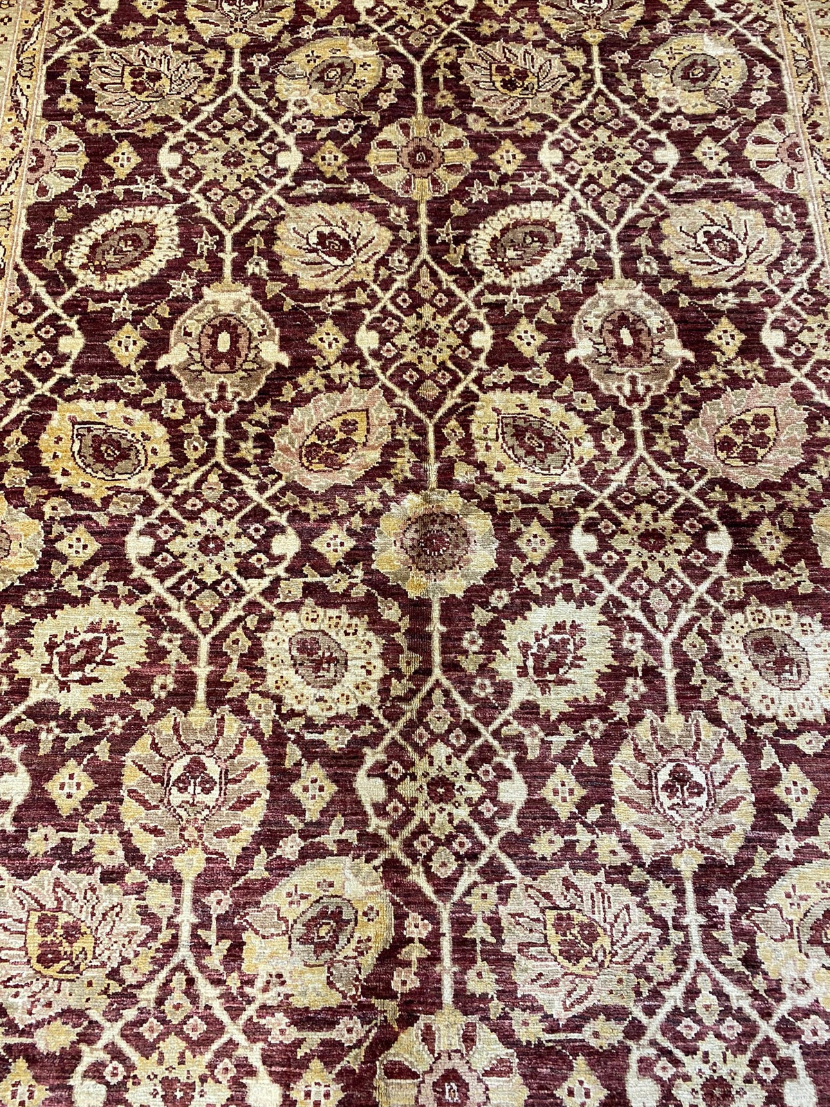 6×8 Quality Handmade Agra Rug BURGUNDY #PIX-6074