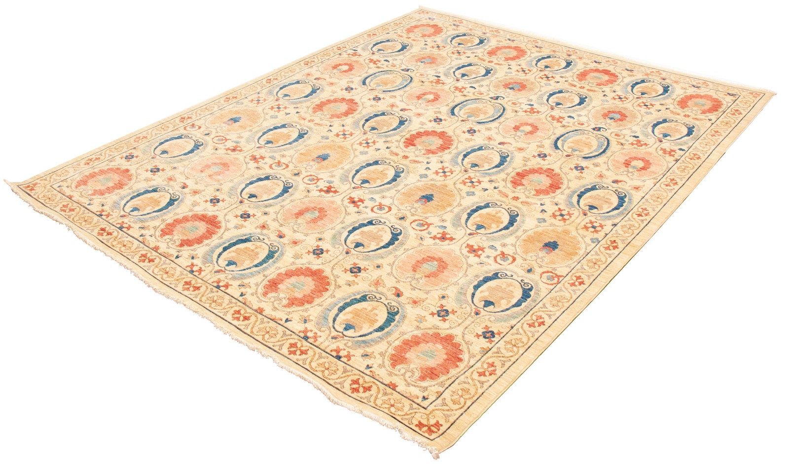 Hand Knotted Area Rug 9’2″ x 11’8″ Traditional Oriental Wool Carpet