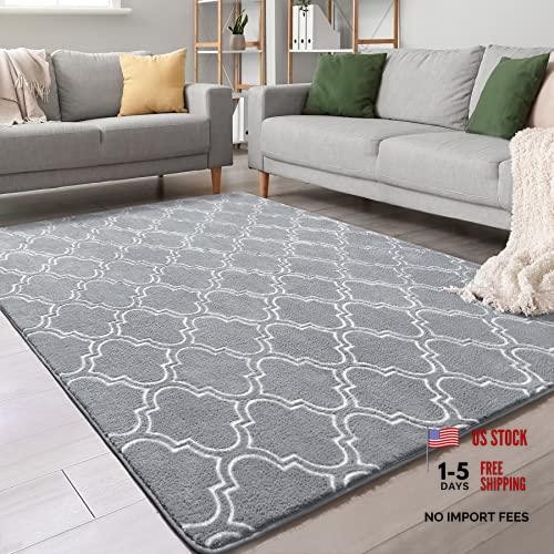 5×7 Shag Geometric Modern Area Rug for Bedroom Living Room | Memory Foam