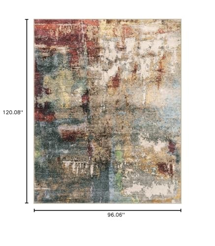 Modern Abstract Living Room Rug 8×10, Washable 8×10 Area Rugs for Bedroom