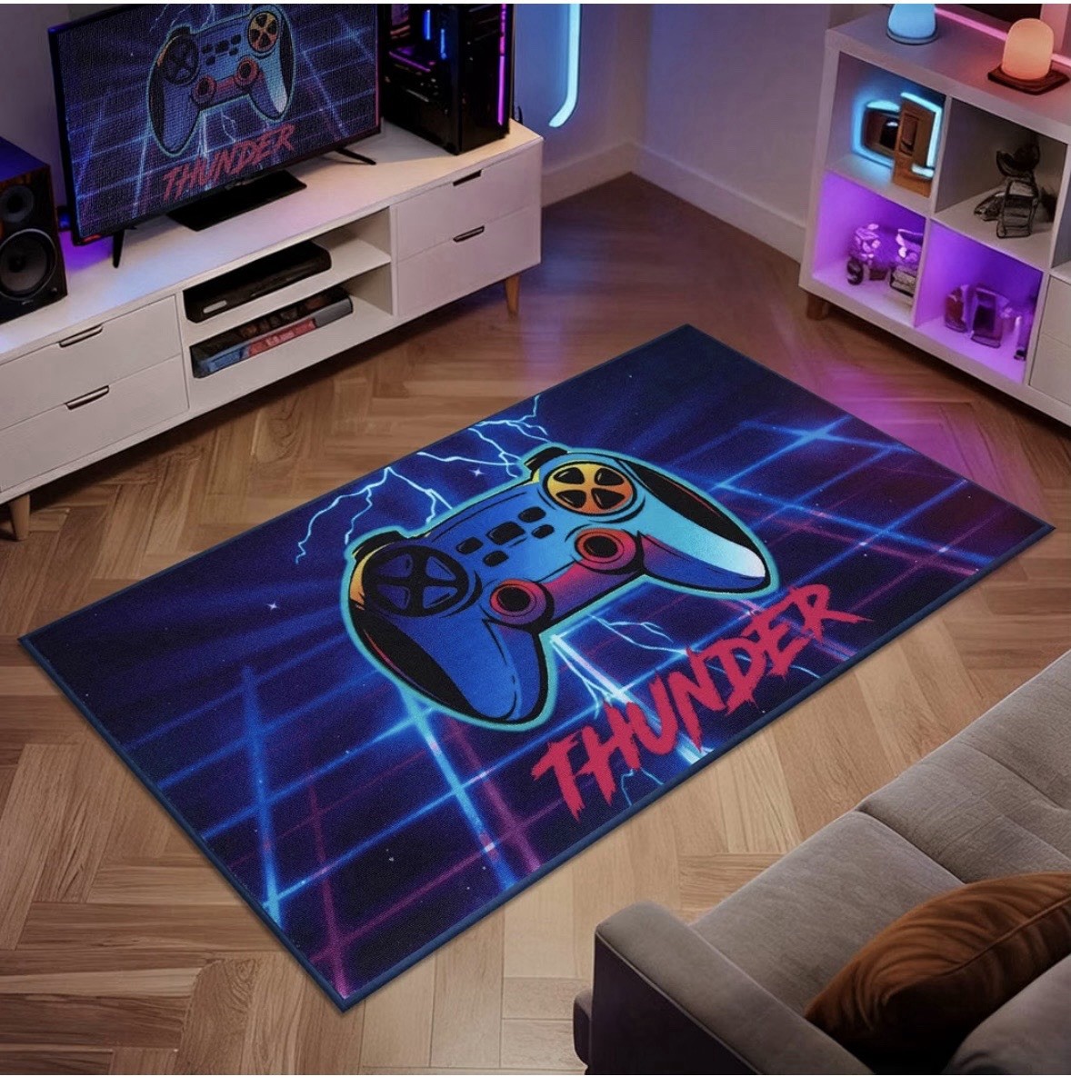 Video Game Controller Graphic Area Rug Rectangle