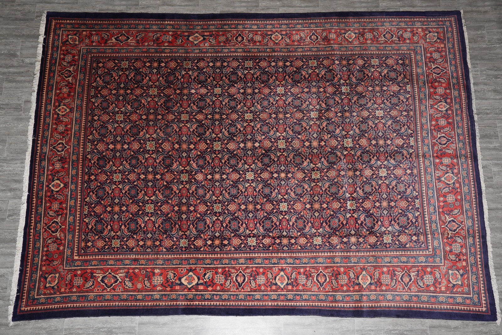 9.7 x 13.1 Perrsian Herrati Rug Navy Blue #F-4119