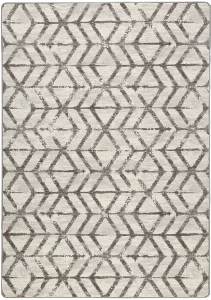 Milliken Gray Contemporary Angled Rows Area Rug Geometric Mod Tribe Smoke Signal