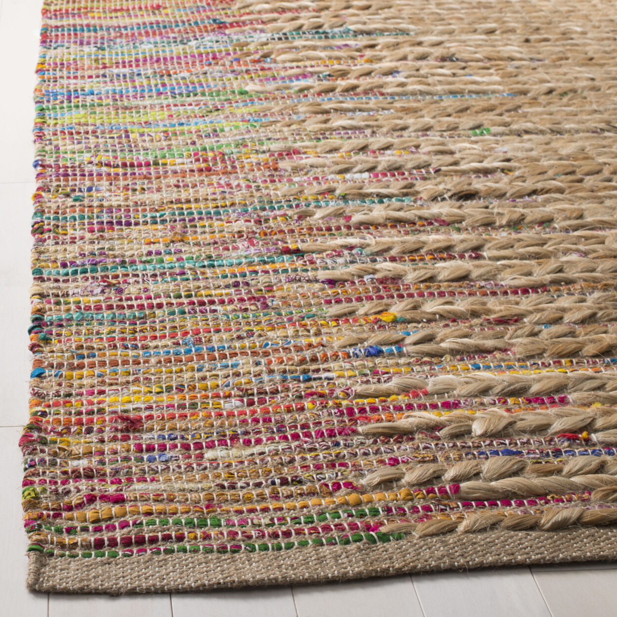 SAFAVIEH Cape Cod CAP308B Handwoven Natural / Multi Rug
