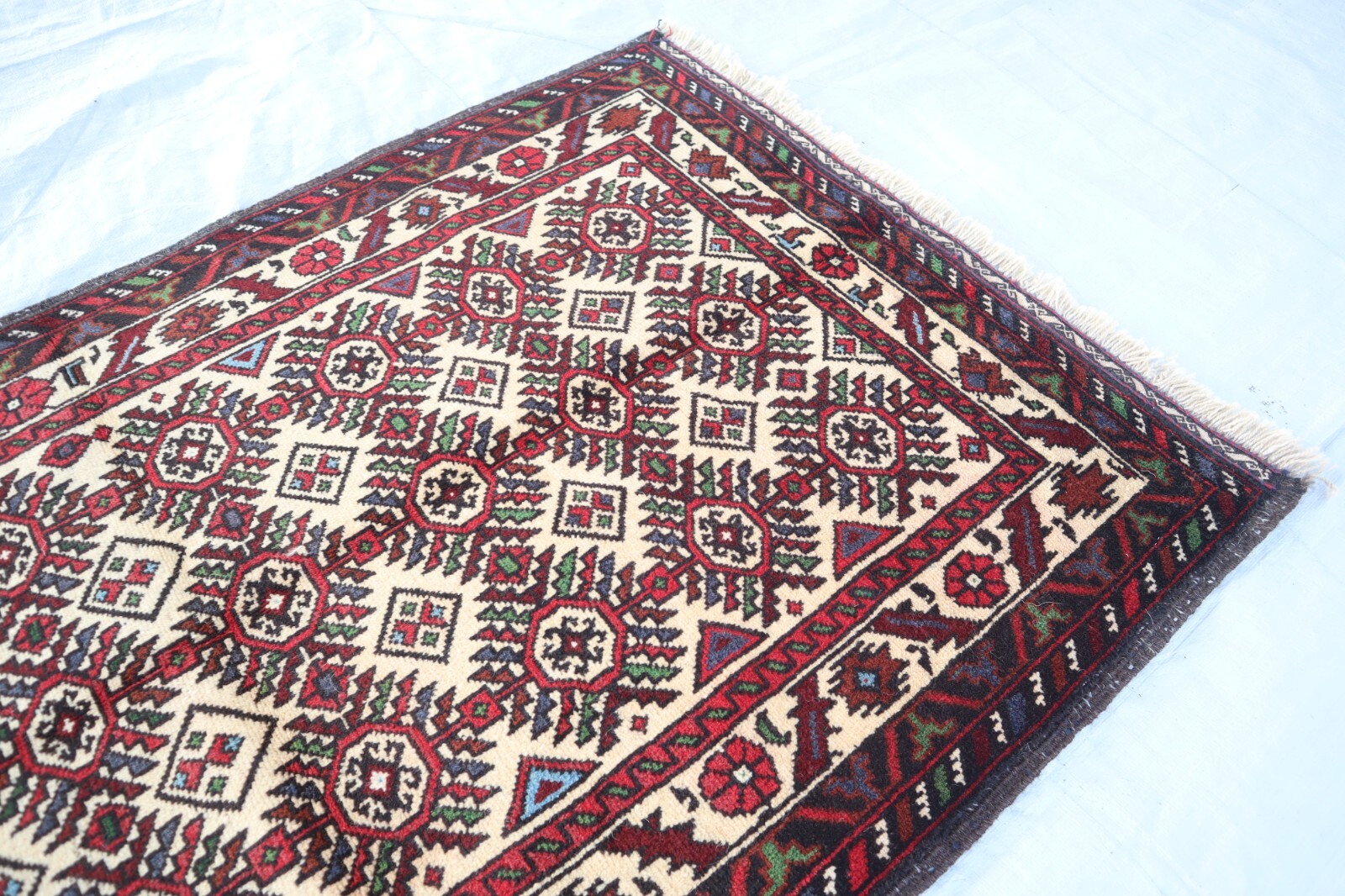 3×5 Ft, Fine Quality handmade Soft Wool Rug, Turkmen Bukhara Rug, Entry Way Rug