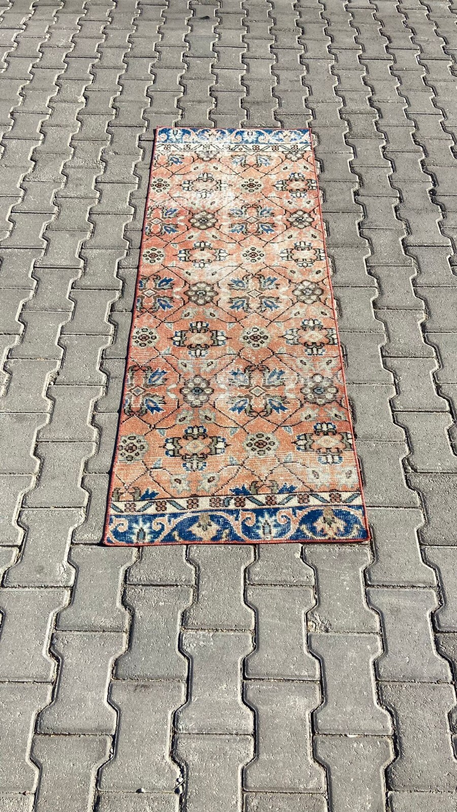 Orange Area Rug, 2.1×6.2 ft Runner Rug, Hallway Rug, 2×6 Bedroom Rug, Kitchen Ru