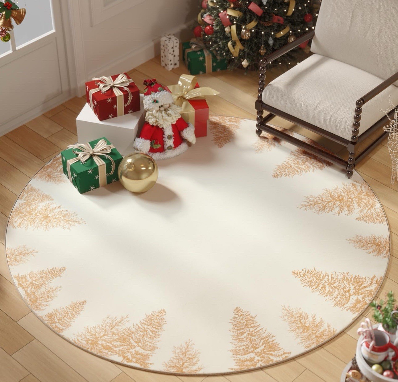 Christmas Area Rug Round Rug 4ft Rug Round 4Ft
