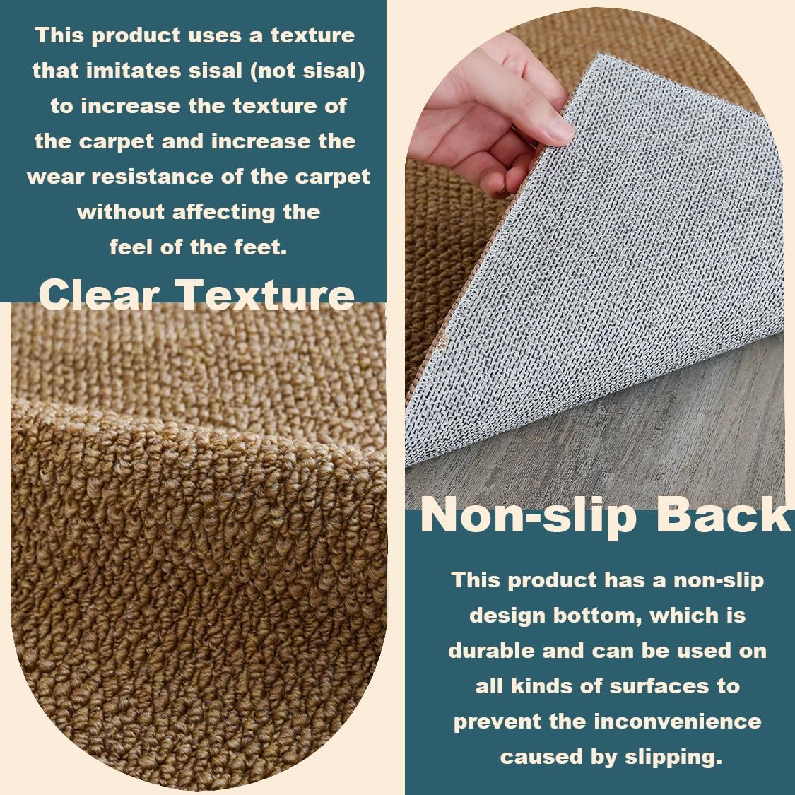 Washable Area Rug 4X6 Feet Brown Non Slip Living Room Kitchen Rugs Indoor Entryw