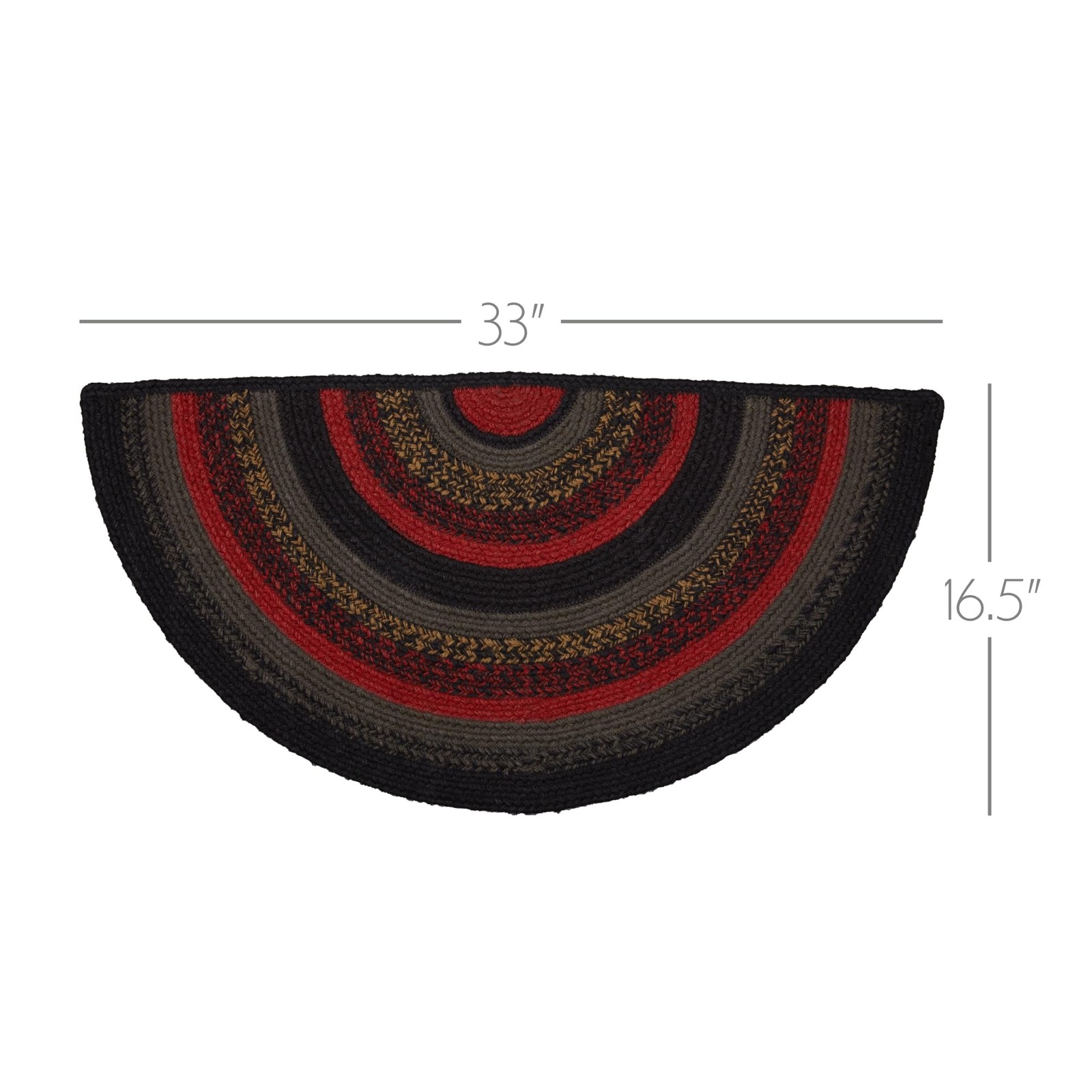 Rustic Jute Rug Half Circle 16.5×33 Natural Fibers Non Slip Pad