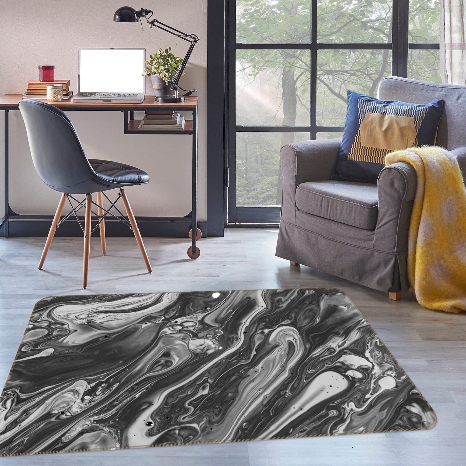 3D Black Texture ZHUA3382 Game Non Slip Rug Mat Photo Carpet Amy