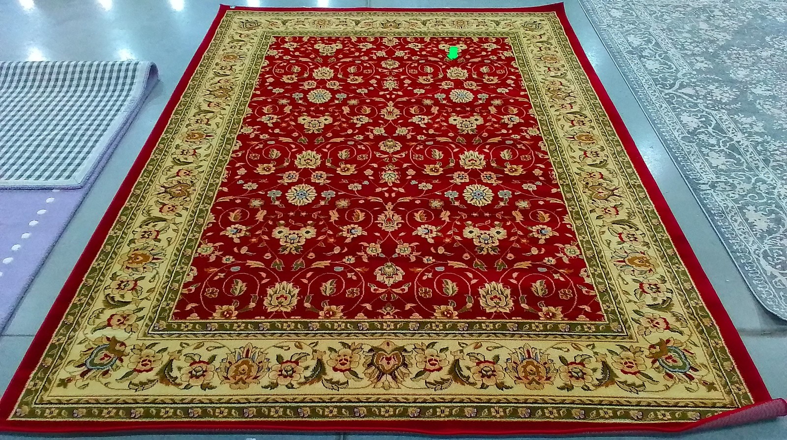 RED/IVORY 8′-0″ x 10′-0″ Pulled Thread Rug, Reduced Price 1172801935 LNH312A-810