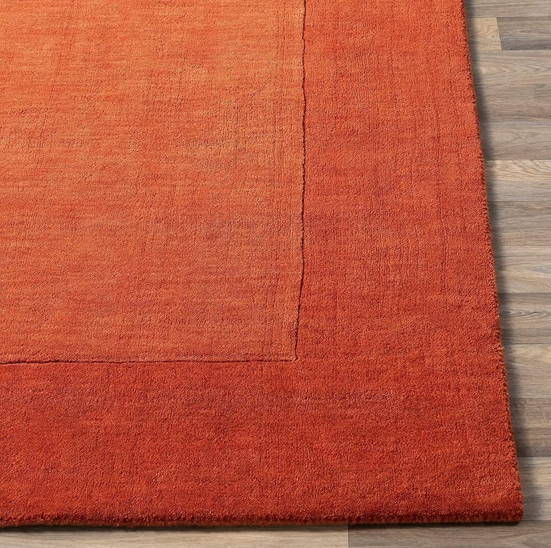 Red Plain Hand Tufted Carpet Hand Made Area Rug Customized For Your Choice
