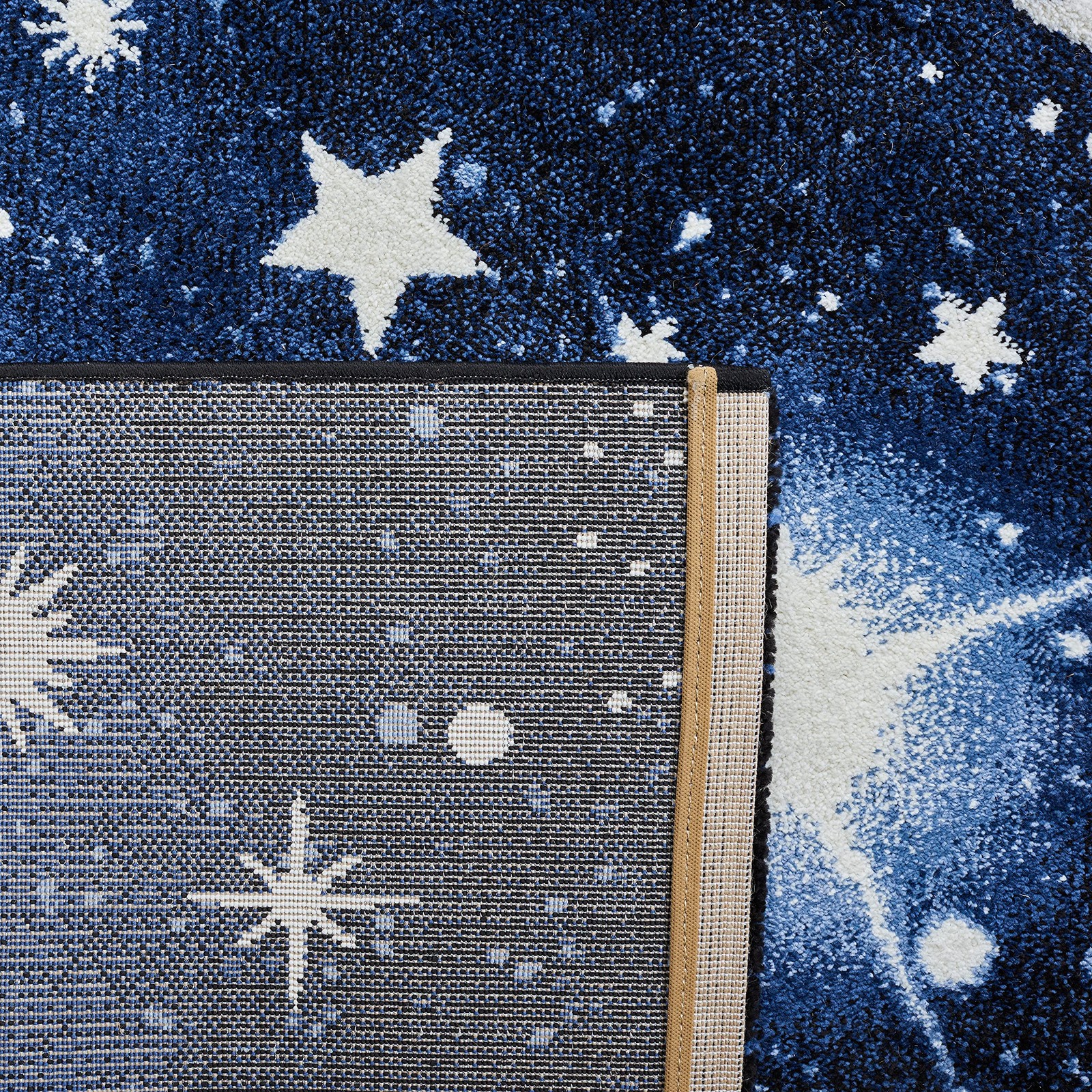 Carousel Collection Runner Rug – 2’3″ x 6′, Dark Blue & Light Blue, Non-Shedd…