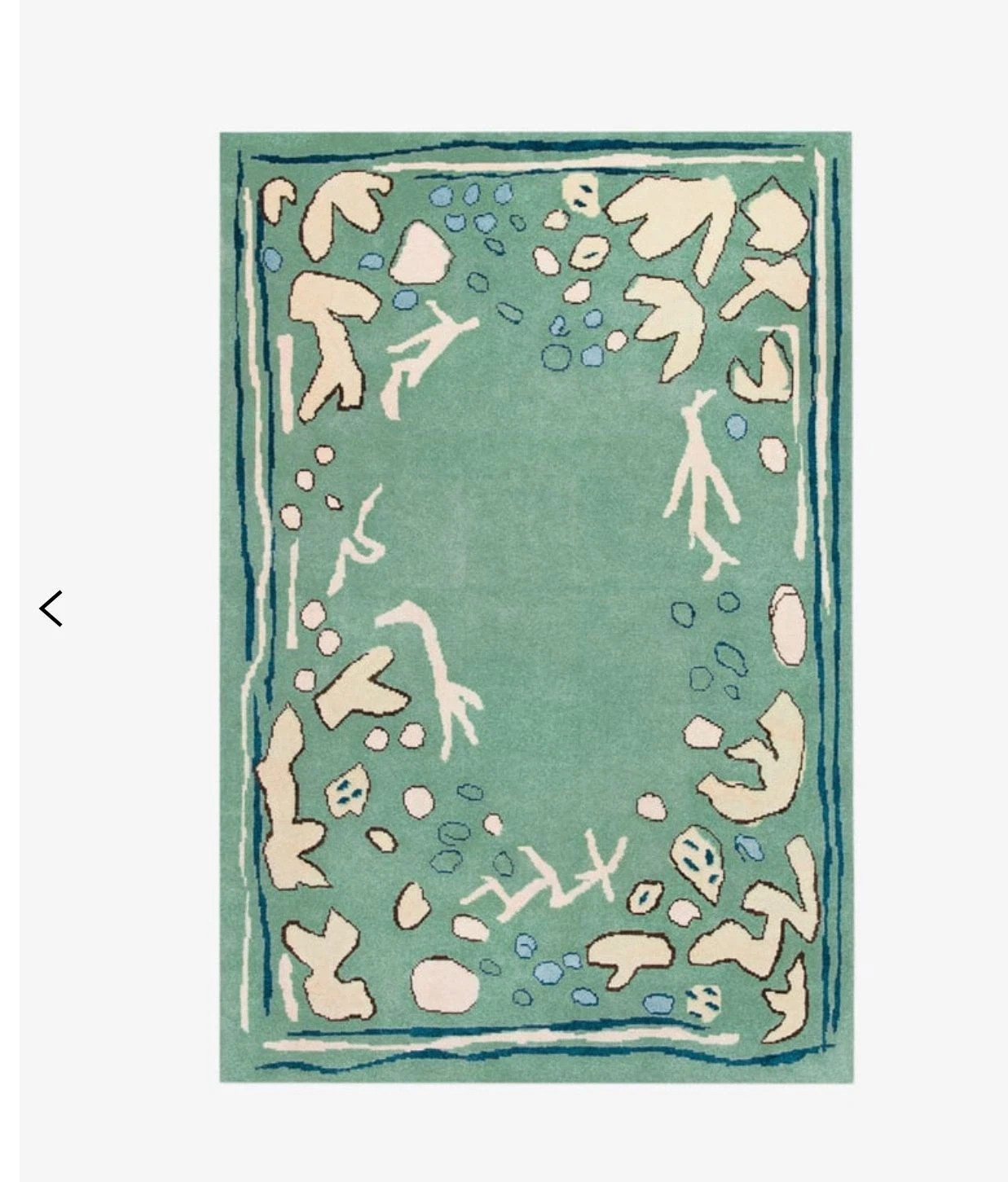 Hand Tufted Abstract Rug | Modern Pastel Blue & Green Animal Print Carpet