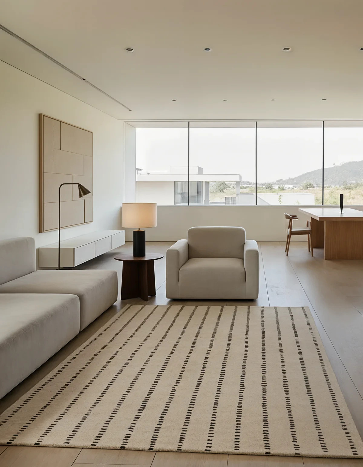 Modern Minimalist Living Room Area Rugs and Striped Area Rug for living room