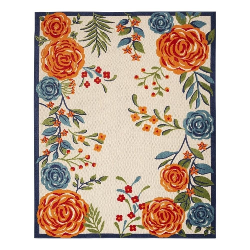 Pemberly Row Contemporary 63×89″ Contemporary Fabric Rug in Multi-Color