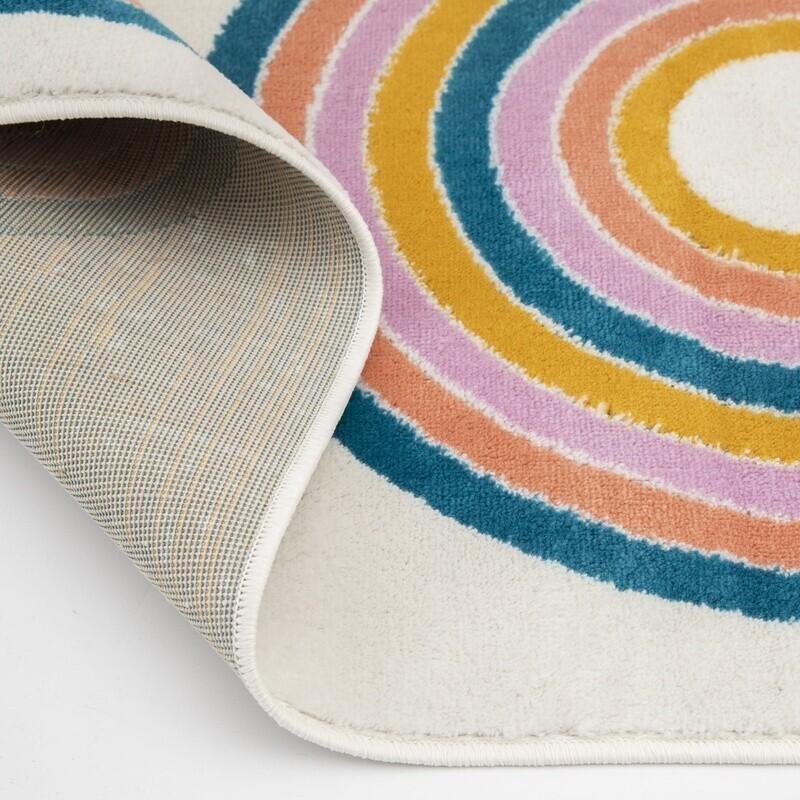 Rainbow Arches Indoor Rug Stain Fade Resistant Soft Durable High Traffic Ivory