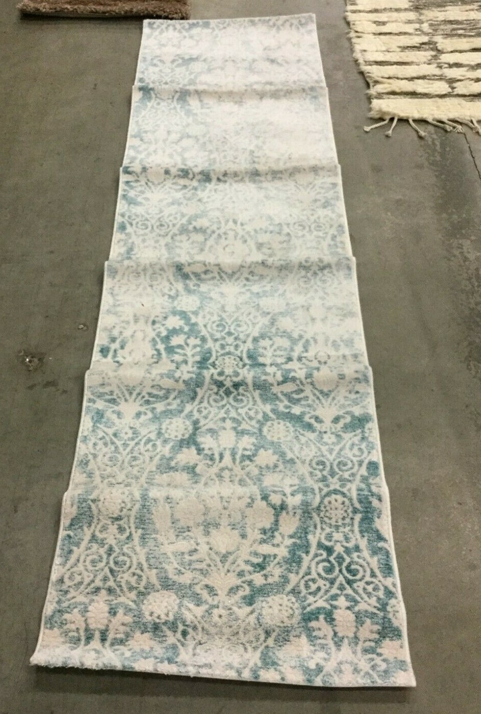 TURQUOISE / IVORY 2′-2″ X 8′ Flaw in Rug, Reduced Price 1172642576 PAS403B-28