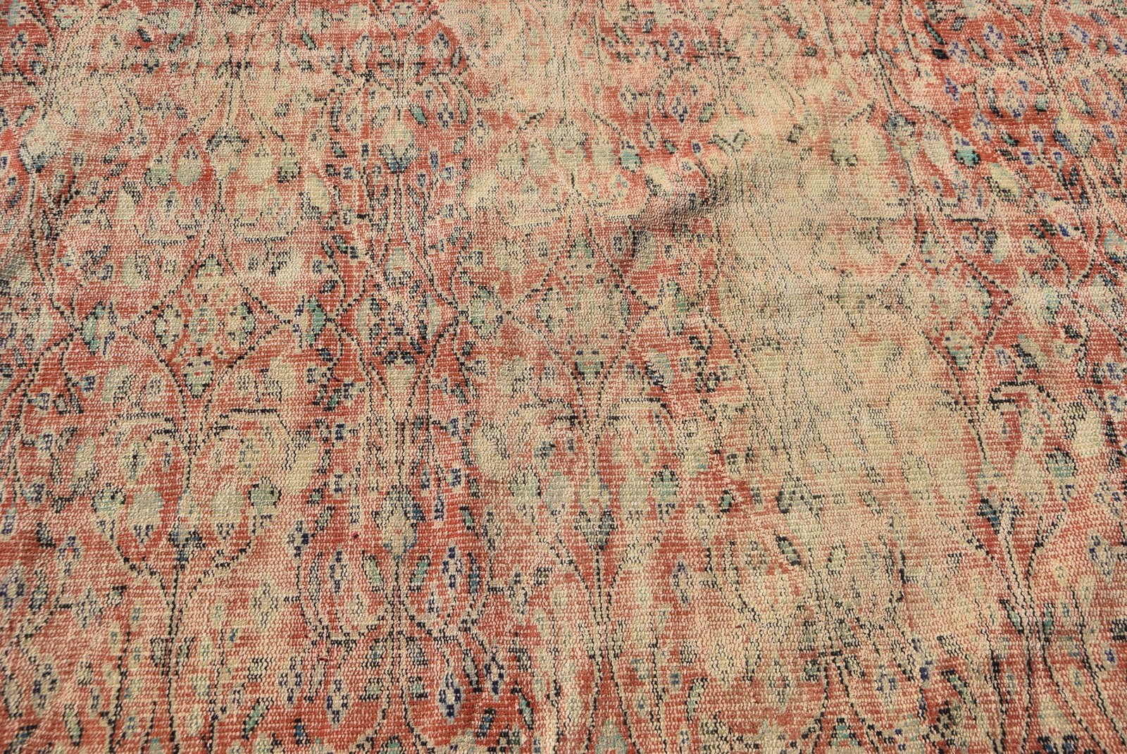 5,8×8,7 ft Rug, Turkish Vintage Rug, Red Animal Print Rug