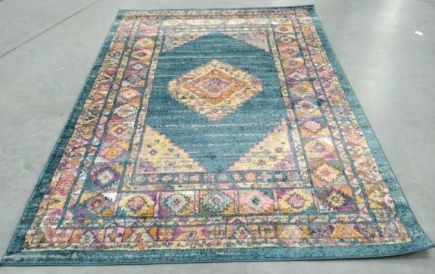 BLUE / ORANGE 6′ X 9′ Loose Threads Rug, Reduced Price 1172701807 MAD133A-6