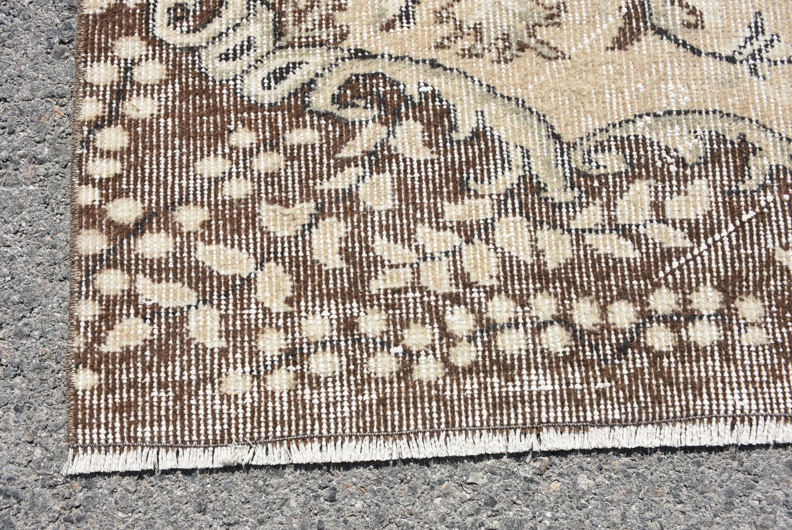 5,2×9,5 ft Rug, Vintage Turkish Large Rug, Brown Wool Rug