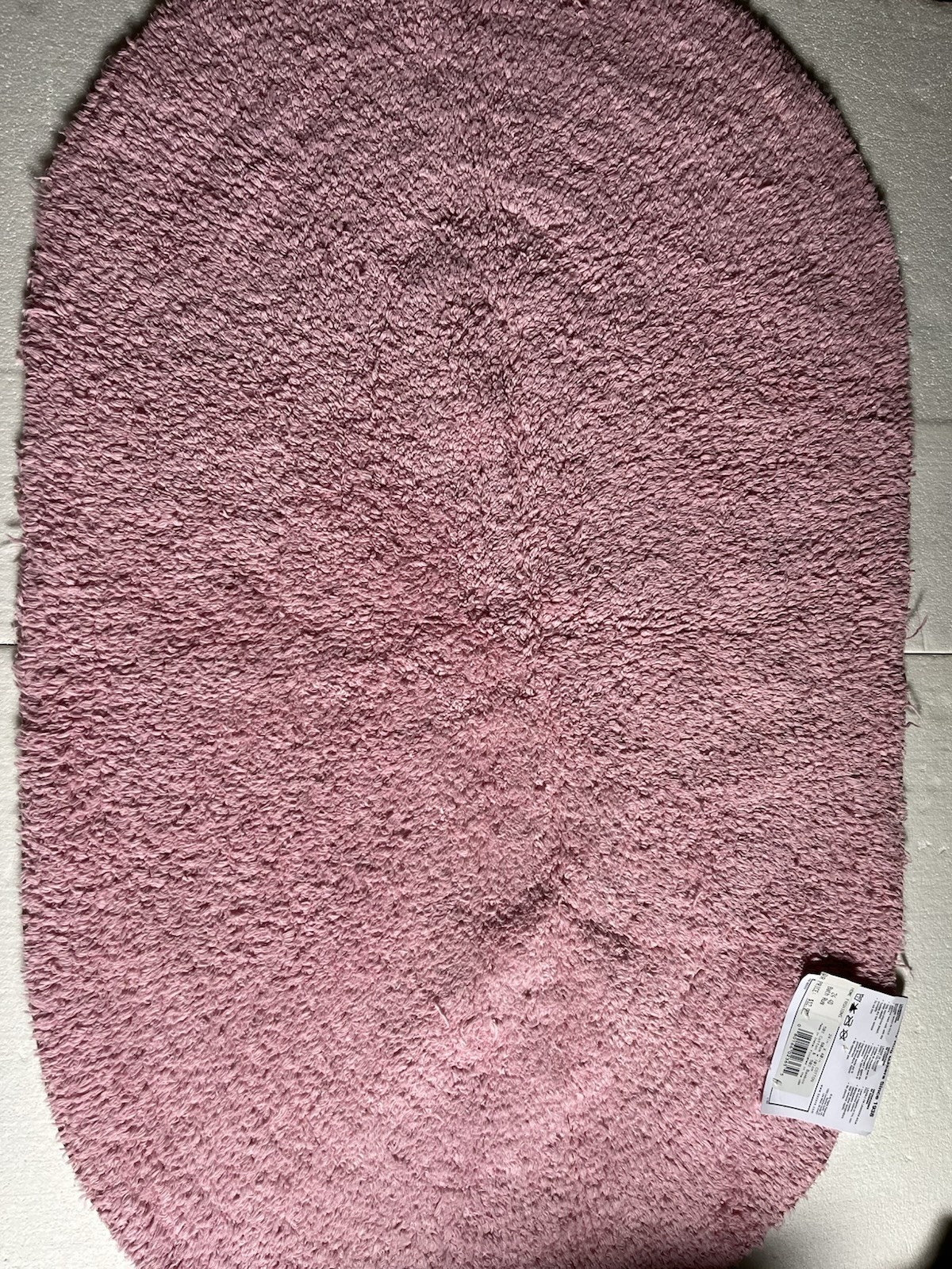 Lace Mills Pink Oval Microfiber Ornamental Area Rug/Bath Mat Cotton Bamboo Blend