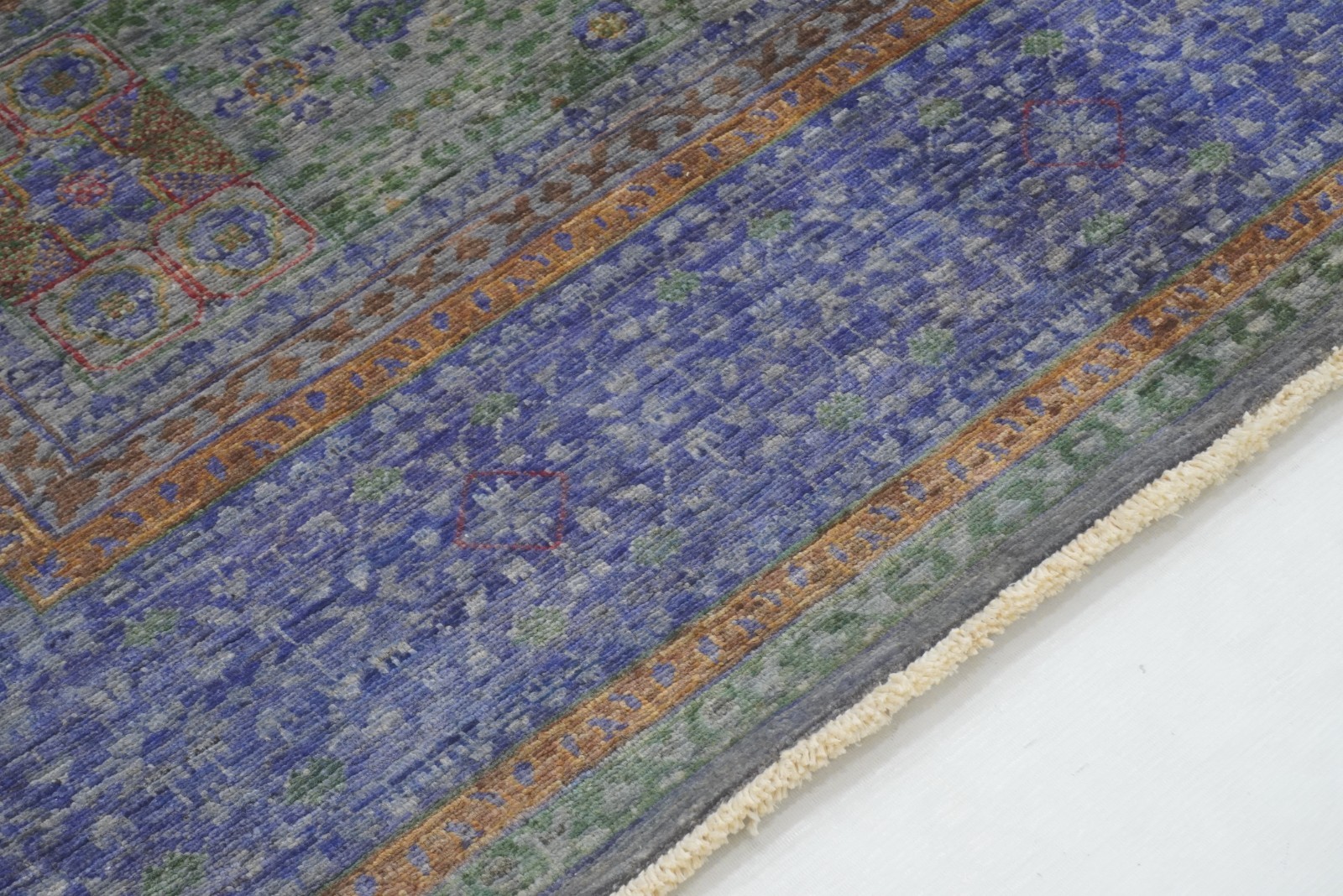 5×7 ft Blue Mamluk Afghan Hand Knotted Wool Medallion Rug